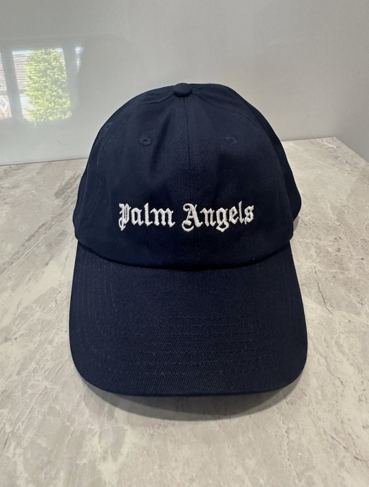 Palm Angels Logo Navy Blue Cap