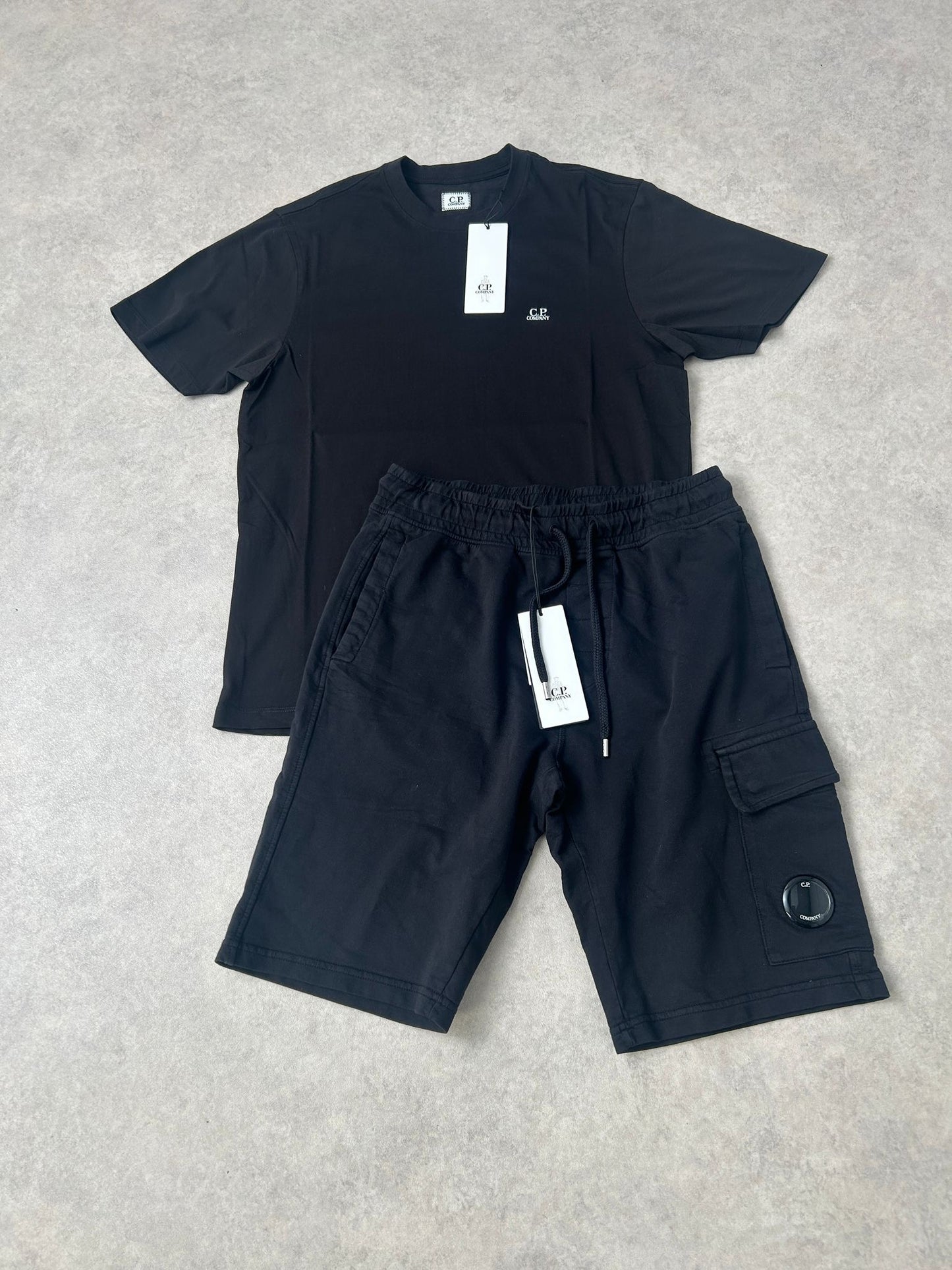 C.P. Company Cotton Lens Black Shorts