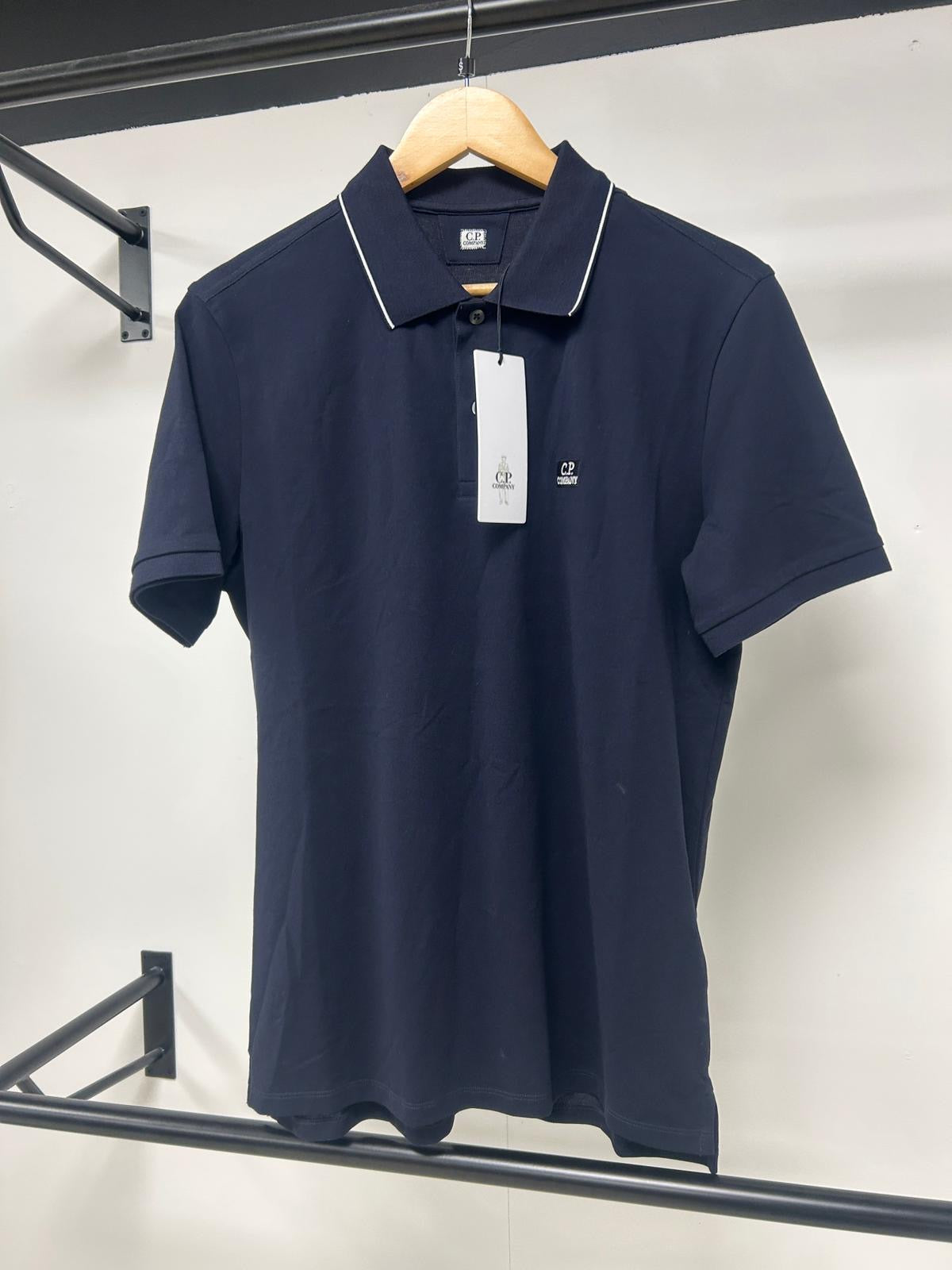 C.P Company Navy Cotton Polo Shirt
