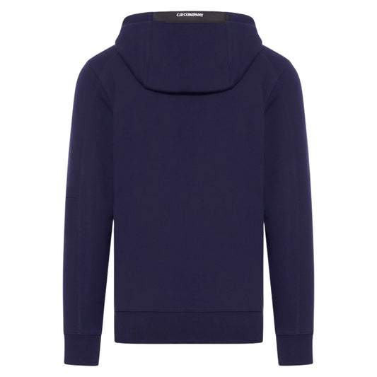 C.P. Company Diagonal Raised Fleece Navy Hoodie