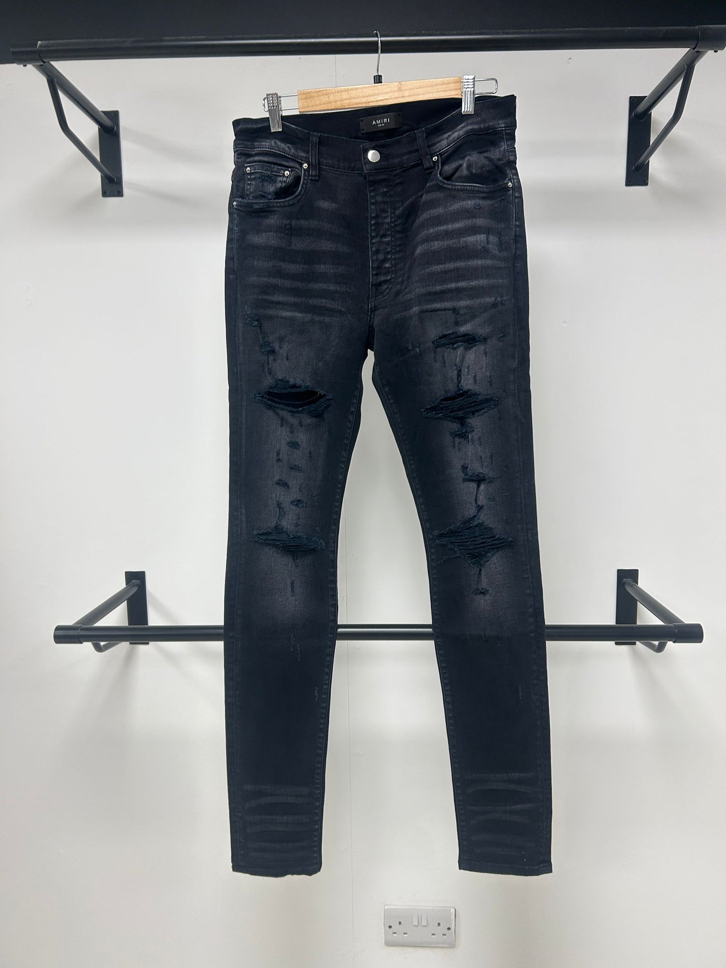 Amiri Thrasher Plus Aged Black Jeans