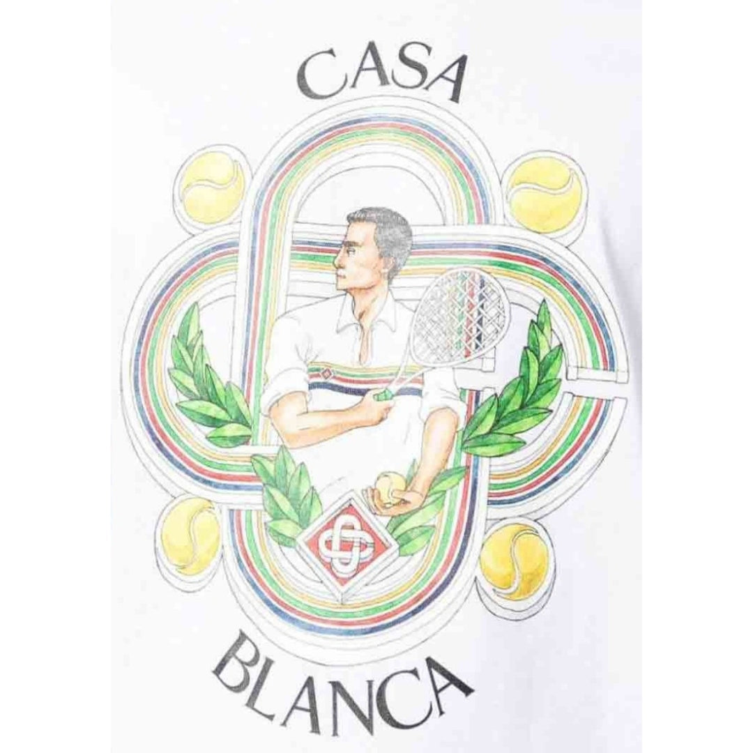 Casablanca Le Joueur Design White T-Shirt S