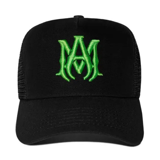 Amiri MA Logo Black Trucker Hat One Size