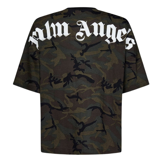 Palm Angels Camo Classic Logo Oversize Tee Military XS