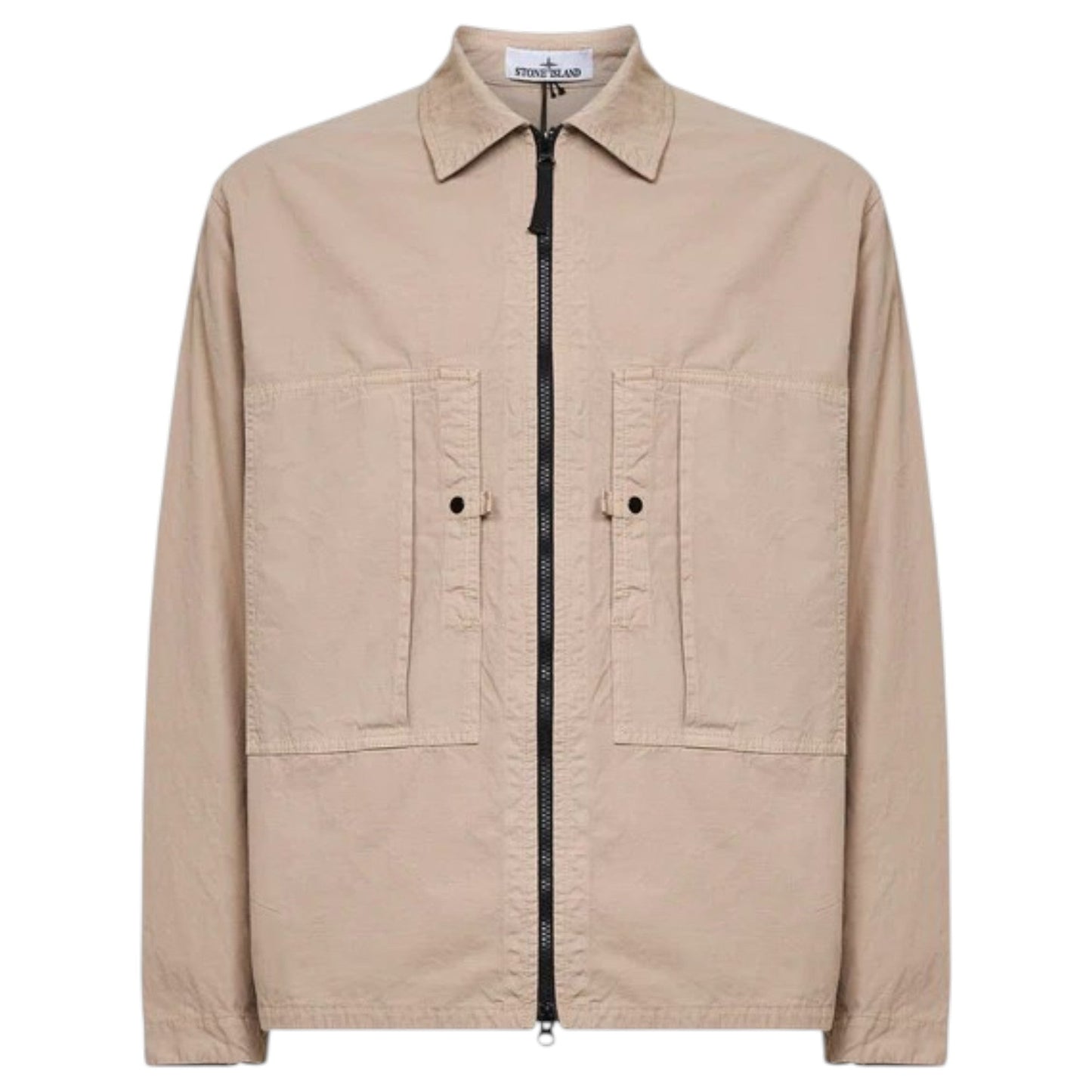 Stone Island Mercerised Organic Cotton Desert Beige Overshirt