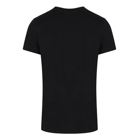 BALMAIN VH1EF000G016 Balmain Paris Rainbow Multi Logo Black T-Shirt AAA BLACK T-SHIRT MALE S