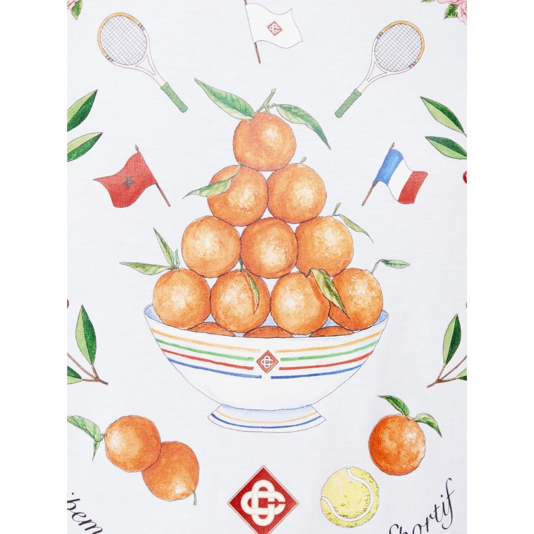 Casablanca Printed Fitted T-Shirt Casa Way White T-Shirts Womens