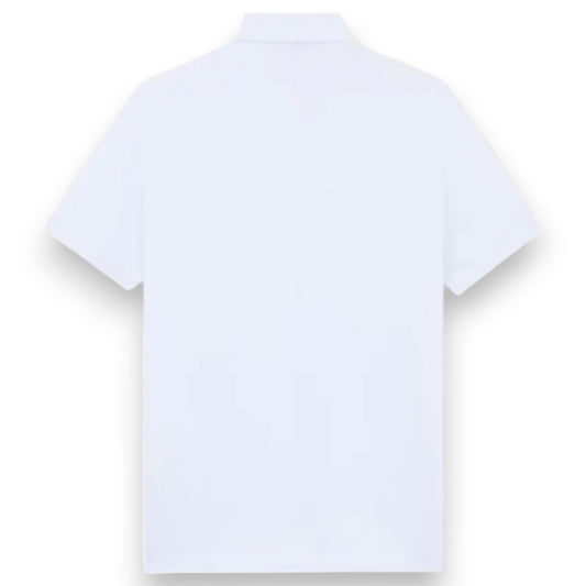 Stone Island, Slim Fit White Polo Shirt with Compass Patch