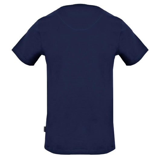 Aquascutum Stitched Aldis Logo Navy Blue T Shirt - Style Centre Wholesale