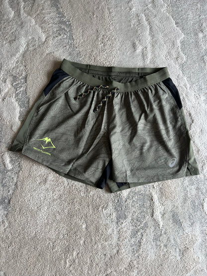 Asics Fujitrail All Over Print 5inch Shorts Khaki