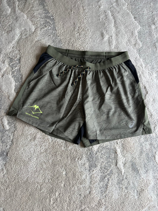 Asics Fujitrail All Over Print 5inch Shorts Khaki