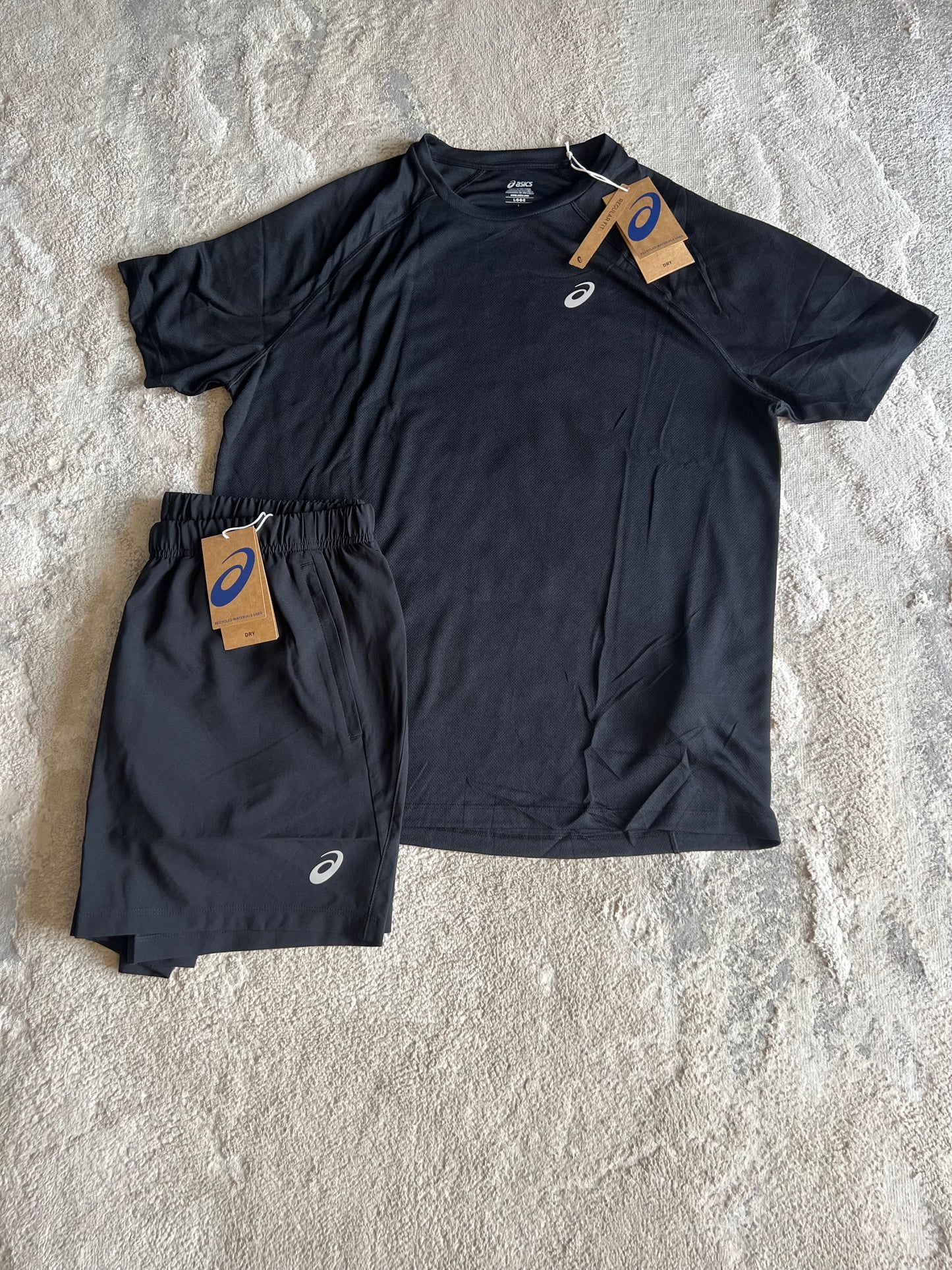 Asics Black Sport Run Set