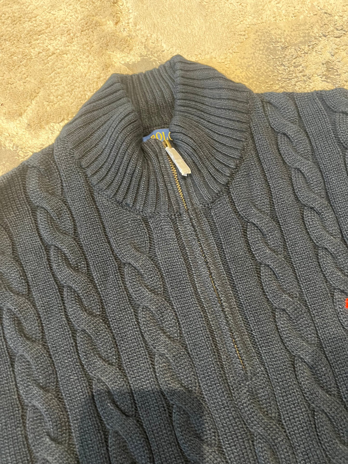 Polo Ralph Lauren Cable-Knit Half Zip Navy
