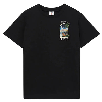 Casablanca La Night Printed T-Shirt Black T-Shirt - Style Centre Wholesale
