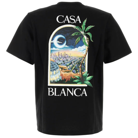 Casablanca La Night Printed T-Shirt Black T-Shirt - Style Centre Wholesale