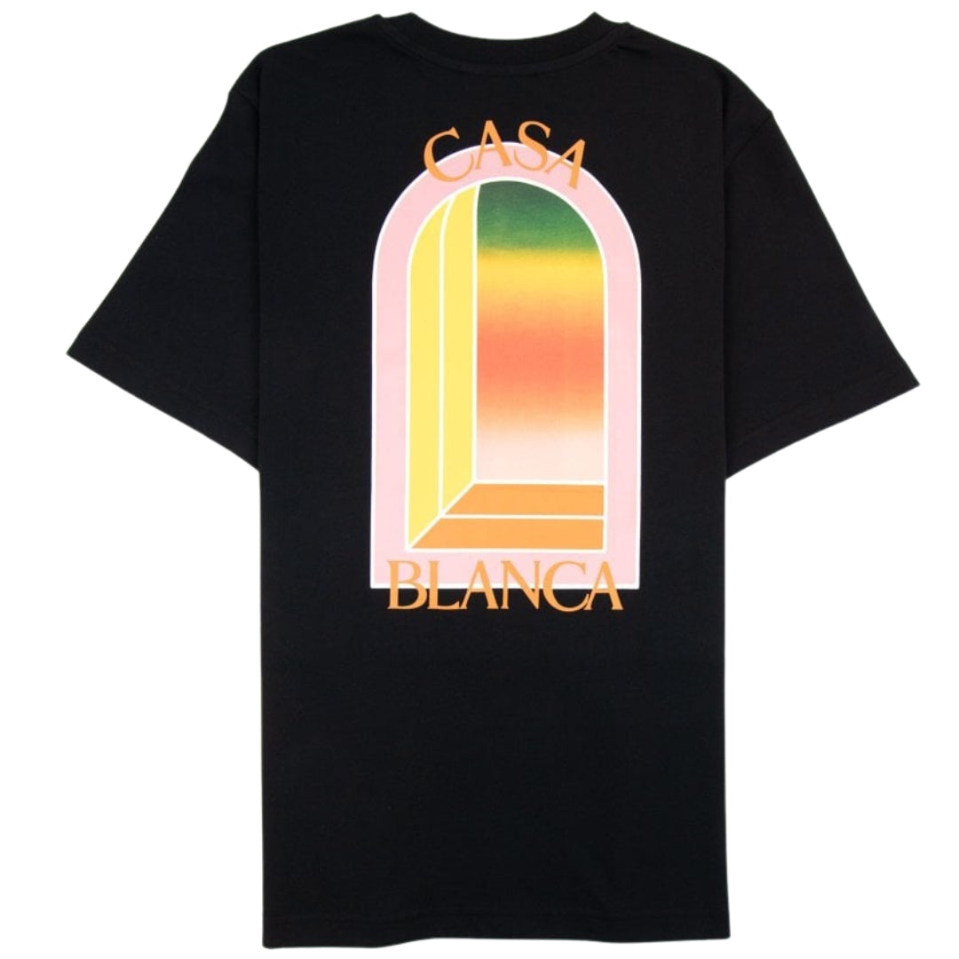 Casablanca Gradient Arch Design Black T-Shirt - Style Centre Wholesale