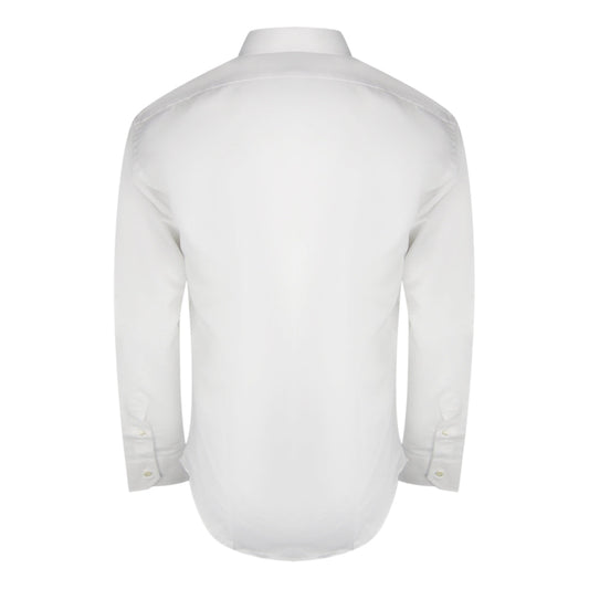 Aquascutum Embroidered Logo Long Sleeve White Shirt