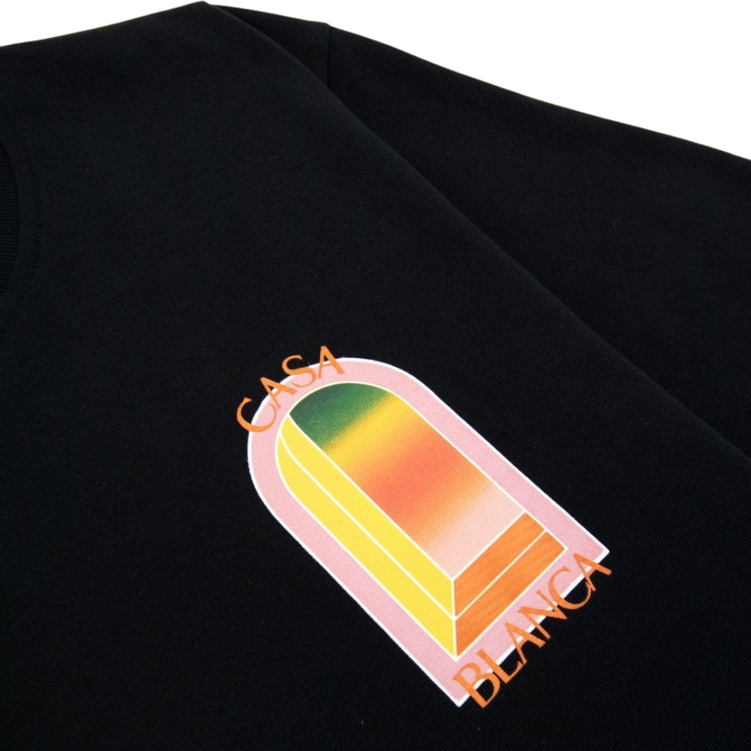 Casablanca Gradient Arch Design Black T-Shirt - Style Centre Wholesale