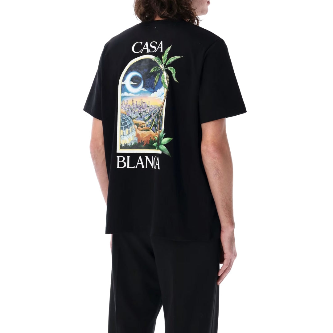 Casablanca La Night Printed T-Shirt Black T-Shirt - Style Centre Wholesale