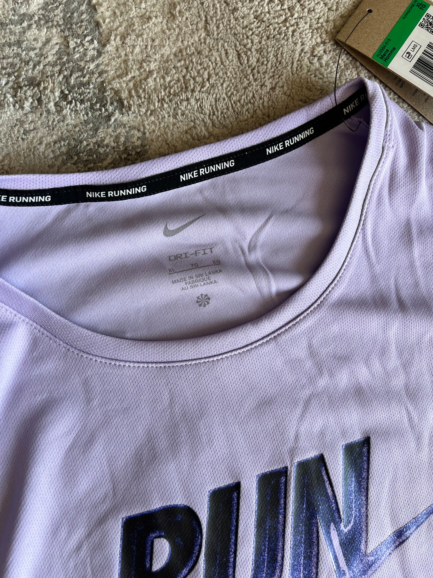 Nike run energy miler DRI-FIT lilac