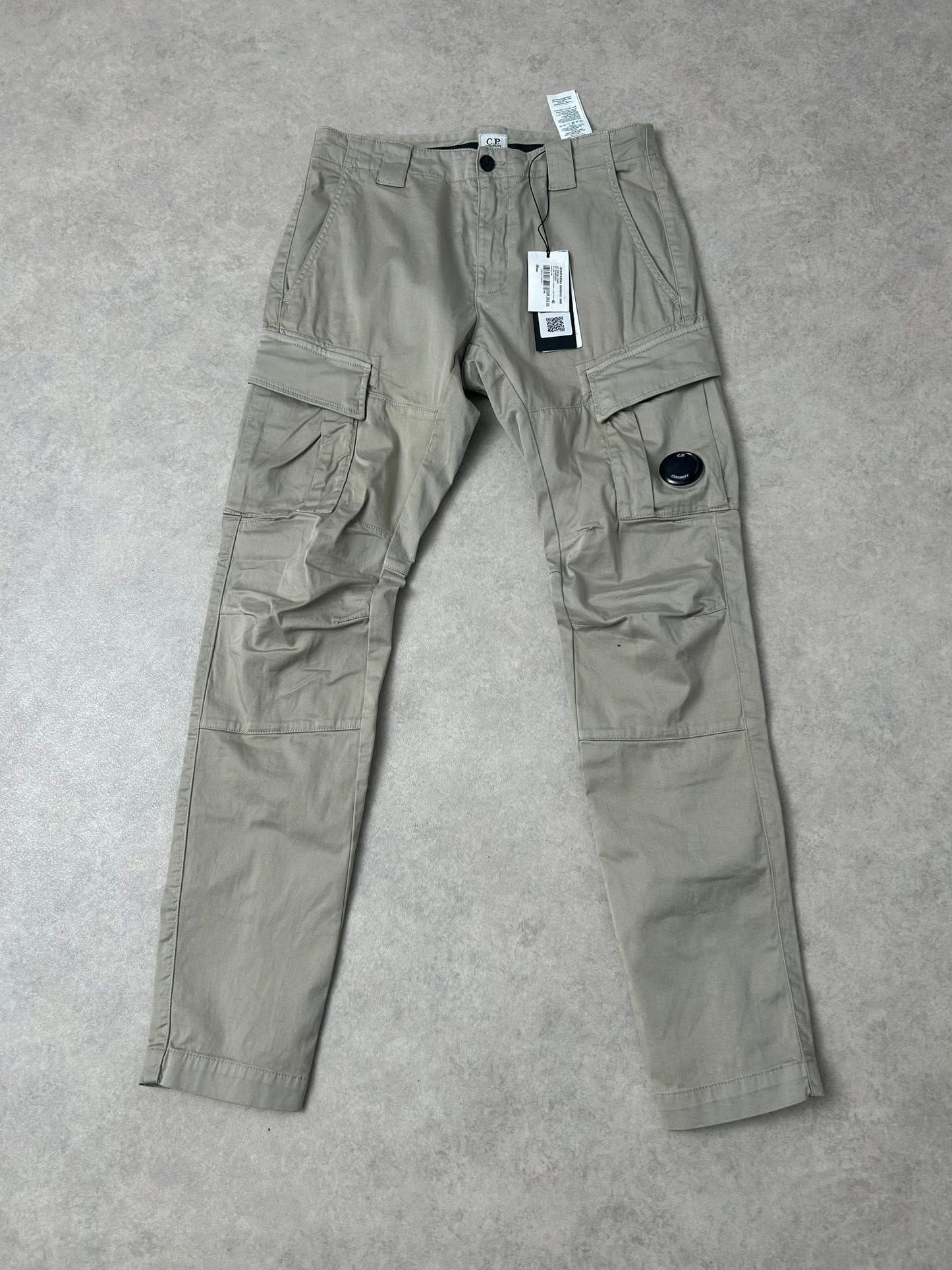 C.P. Company Stretch Sateen Cargo Lens Vintage Khaki Pants