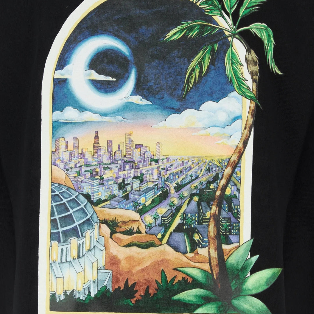 Casablanca La Night Printed T-Shirt Black T-Shirt - Style Centre Wholesale