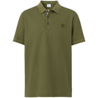 Burberry Branded Circle Logo Olive Polo Shirt