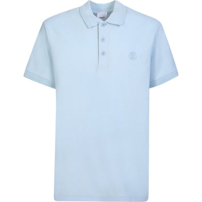 Burberry Branded Circle Logo Sky Blue Polo Shirt - Style Centre Wholesale