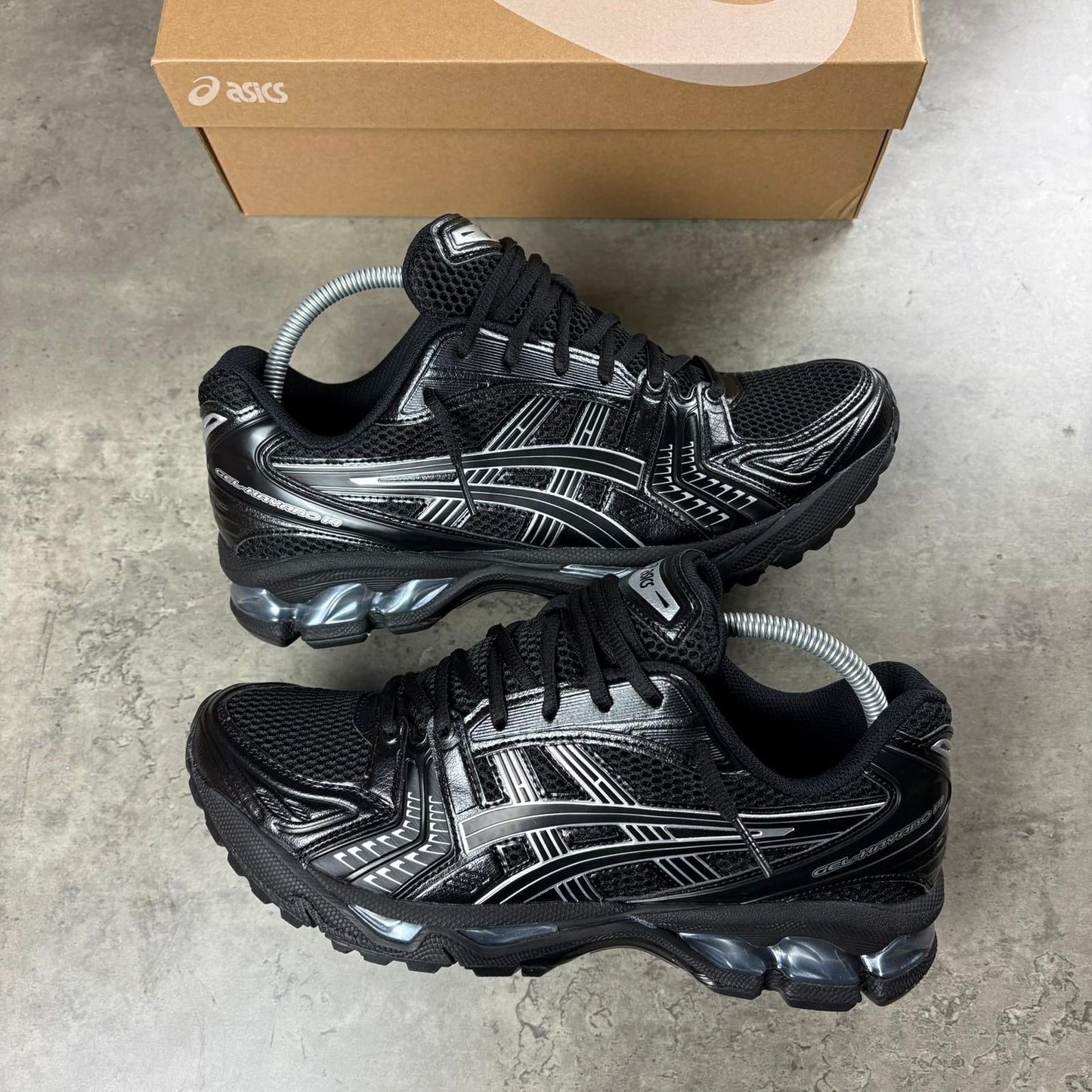 Asics Kayano 14's Black Pure Silver