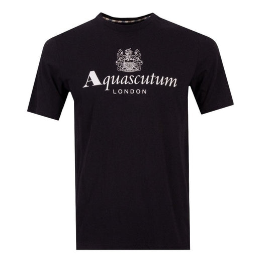 Aquascutum Active Big Logo Black T-Shirt AA FW23 TS001 16 - Style Centre Wholesale