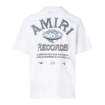 Amiri Global Records Logo White T-Shirt M