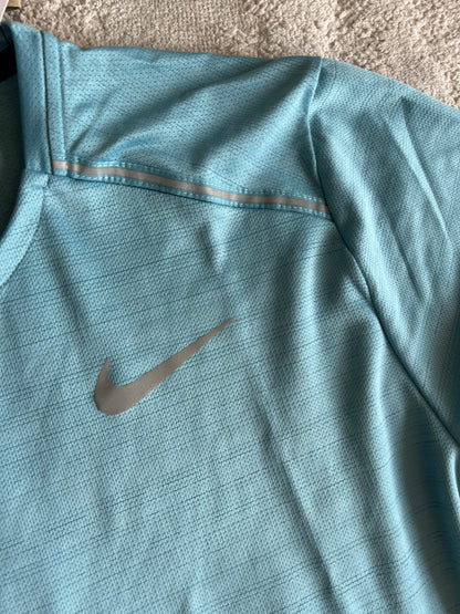 Nike Miler Turquoise Tee Men’s Athletic Top Dri-FIT Breathable Running Gym