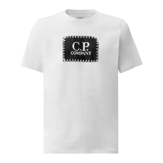 C.P. Company 30/1 White Front Logo T-shirt