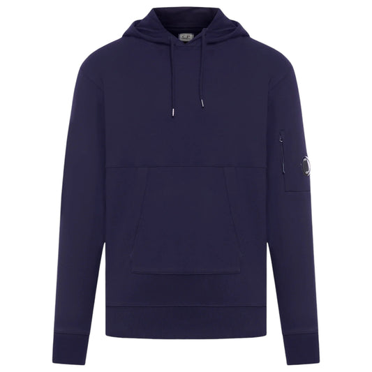 C.P. Company Diagonal Raised Fleece Navy Hoodie
