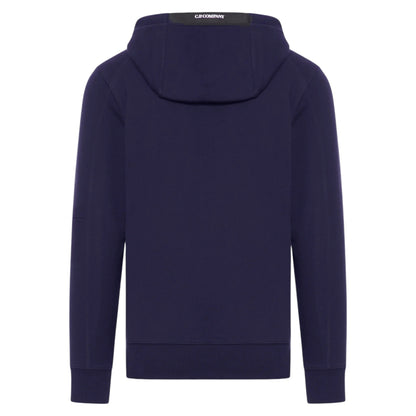 C.P. Company Diagonal Raised Fleece Navy Hoodie