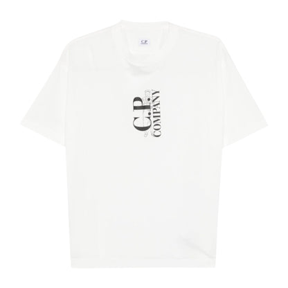 C.P. Company 30/1 Vertical Logo White T-shirt