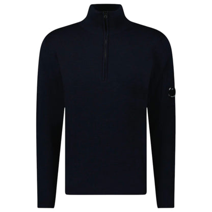 C.P. Company Merino Wool Navy 1/4 Zip Knitwear Sweatshirt