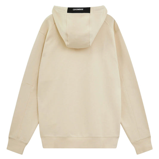 C.P. Company Diagonal Raised Fleece Pistachio Shell Beige Lens Hoodie