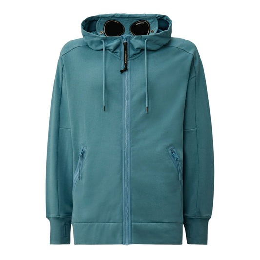 C.P. Company Diagonal Raised Fleece Aegean Blue Goggle Hoodie