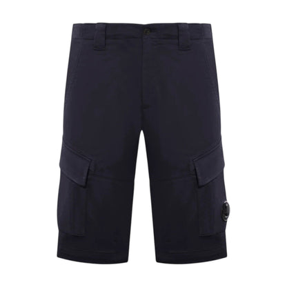 C.P. Company Stretch Sateen Lens Black Cargo Shorts
