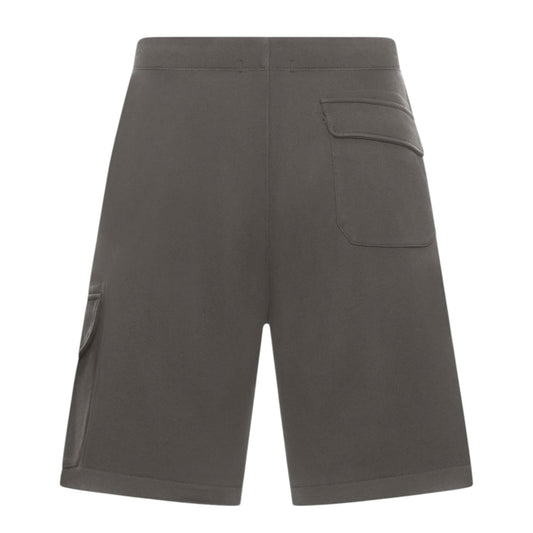 C.P. Company Diagonal Raised Embroidered Logo Gunmetal Grey Shorts