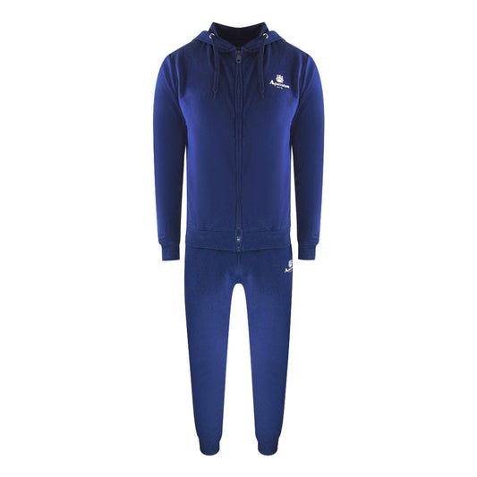Aquascutum Aa_Ow04_St004Ogo Zf Hoodie Navy St004 Navy Blue Zip Hoodie And Track Pants Set Male - Style Centre Wholesale