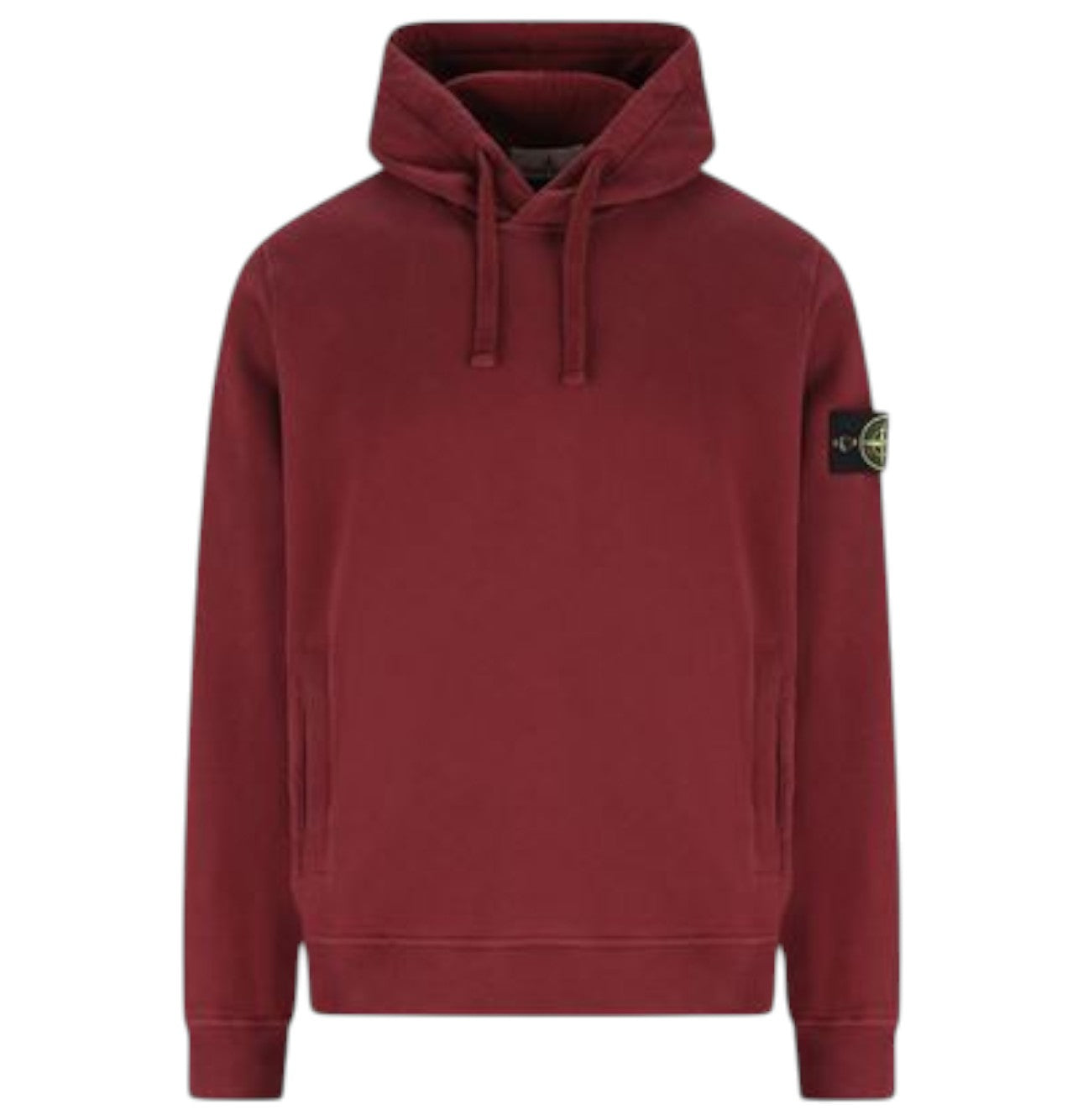 Stone Island Dark Burgundy Brushed Organic Cotton Fleece Hoodie