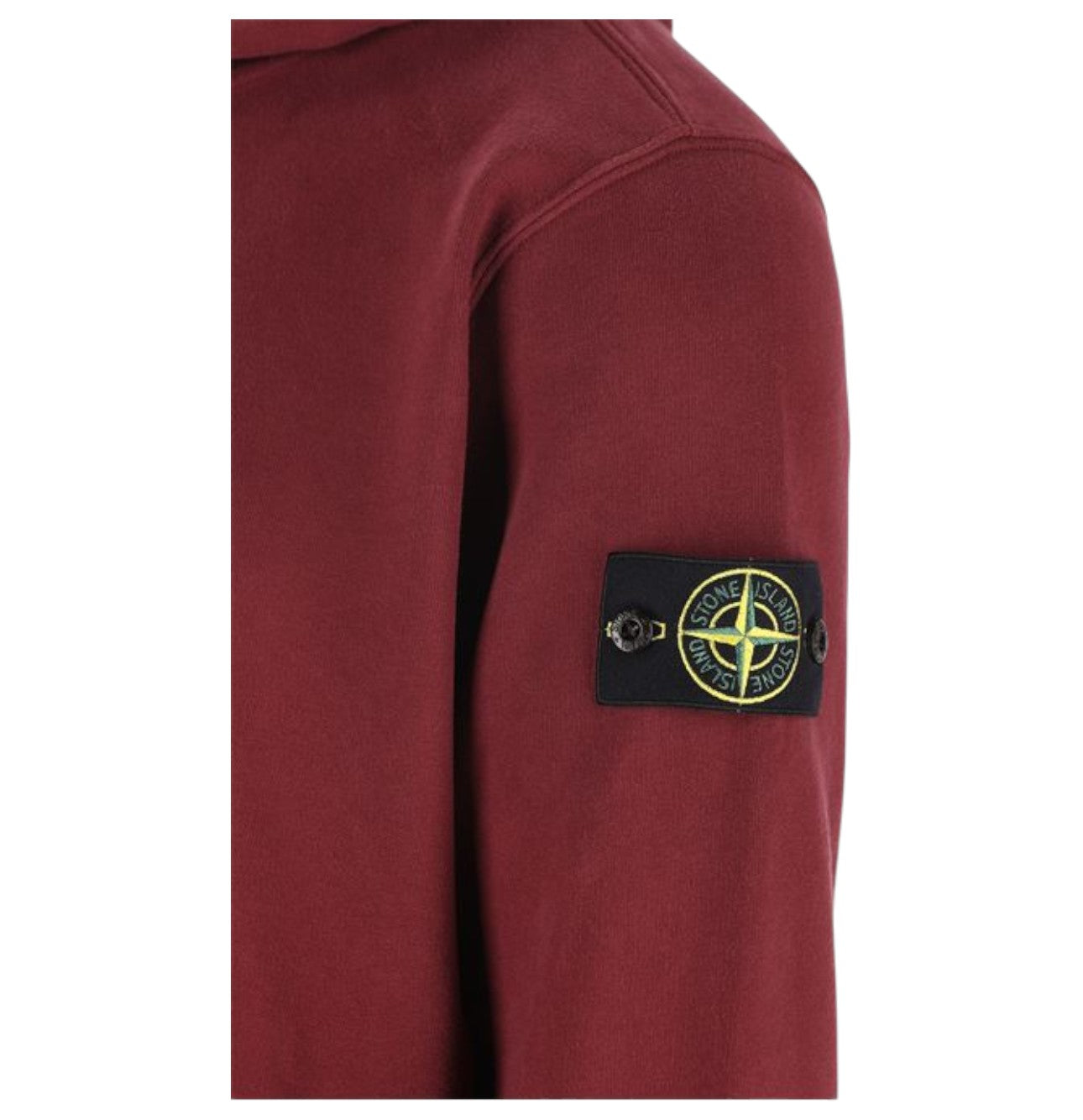 Stone Island Dark Burgundy Brushed Organic Cotton Fleece Hoodie