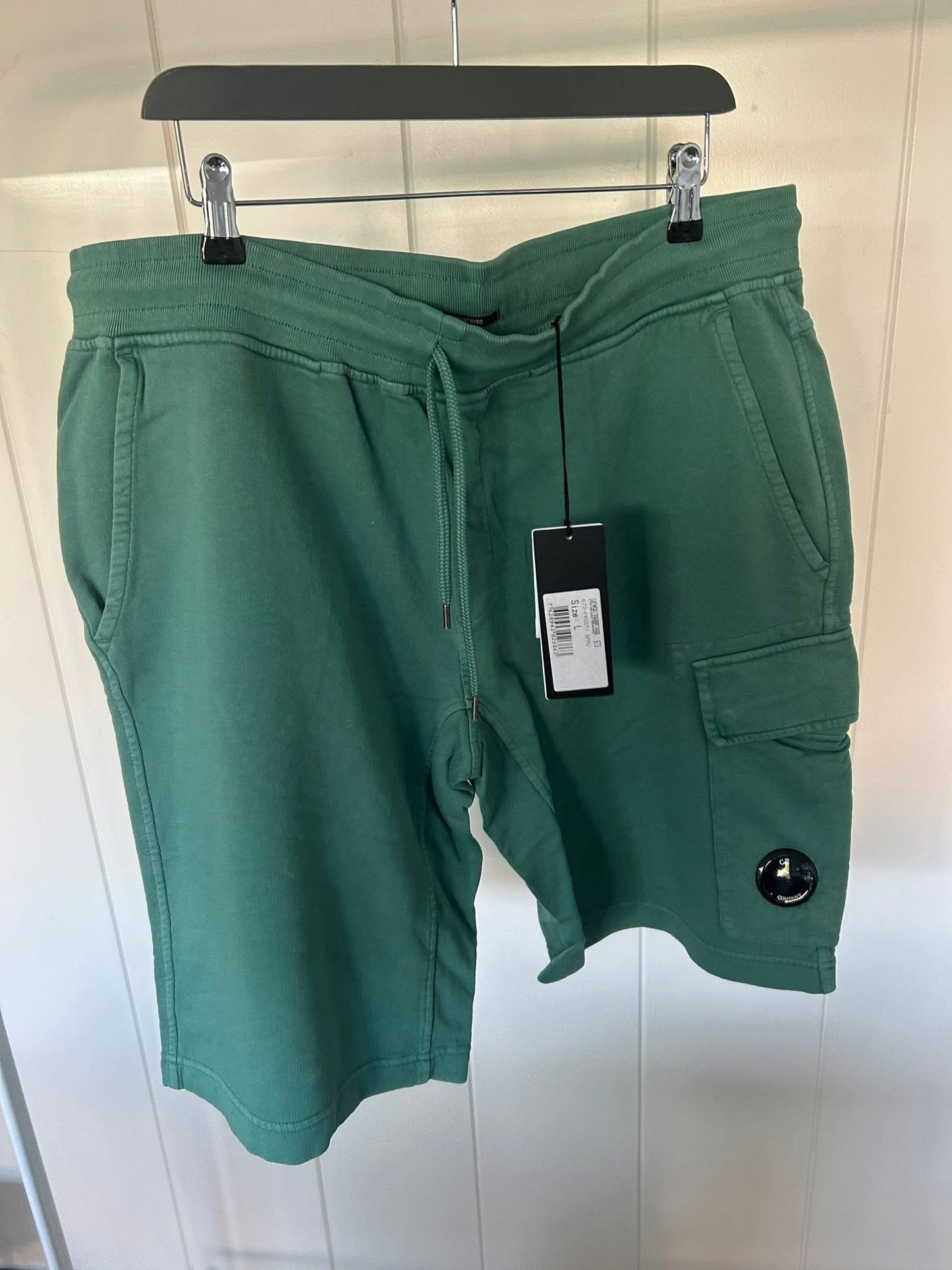 C.P. Company Cotton Ivy Green Lens Shorts