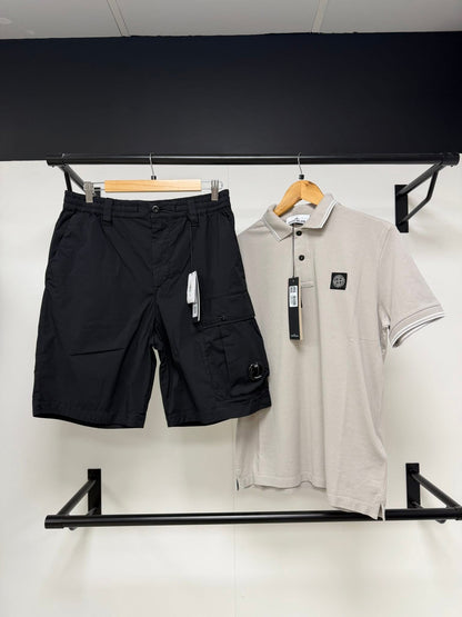 Stone Island Pique Cotton Pearl Grey Polo Shirt