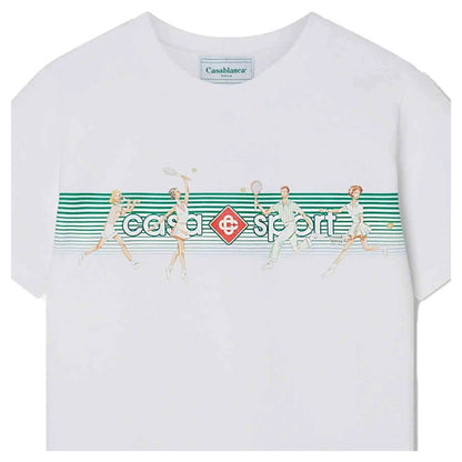 Casablanca Playful Stripes Design White T-Shirt S