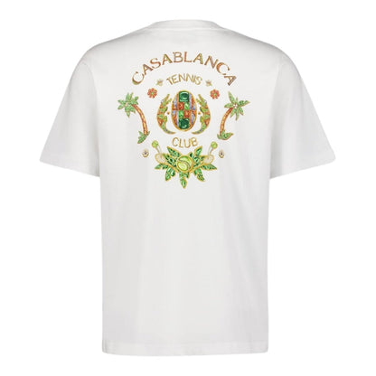 Casablanca Printed Joyaux Dafrique Tennis Club White  T-Shirts Mens