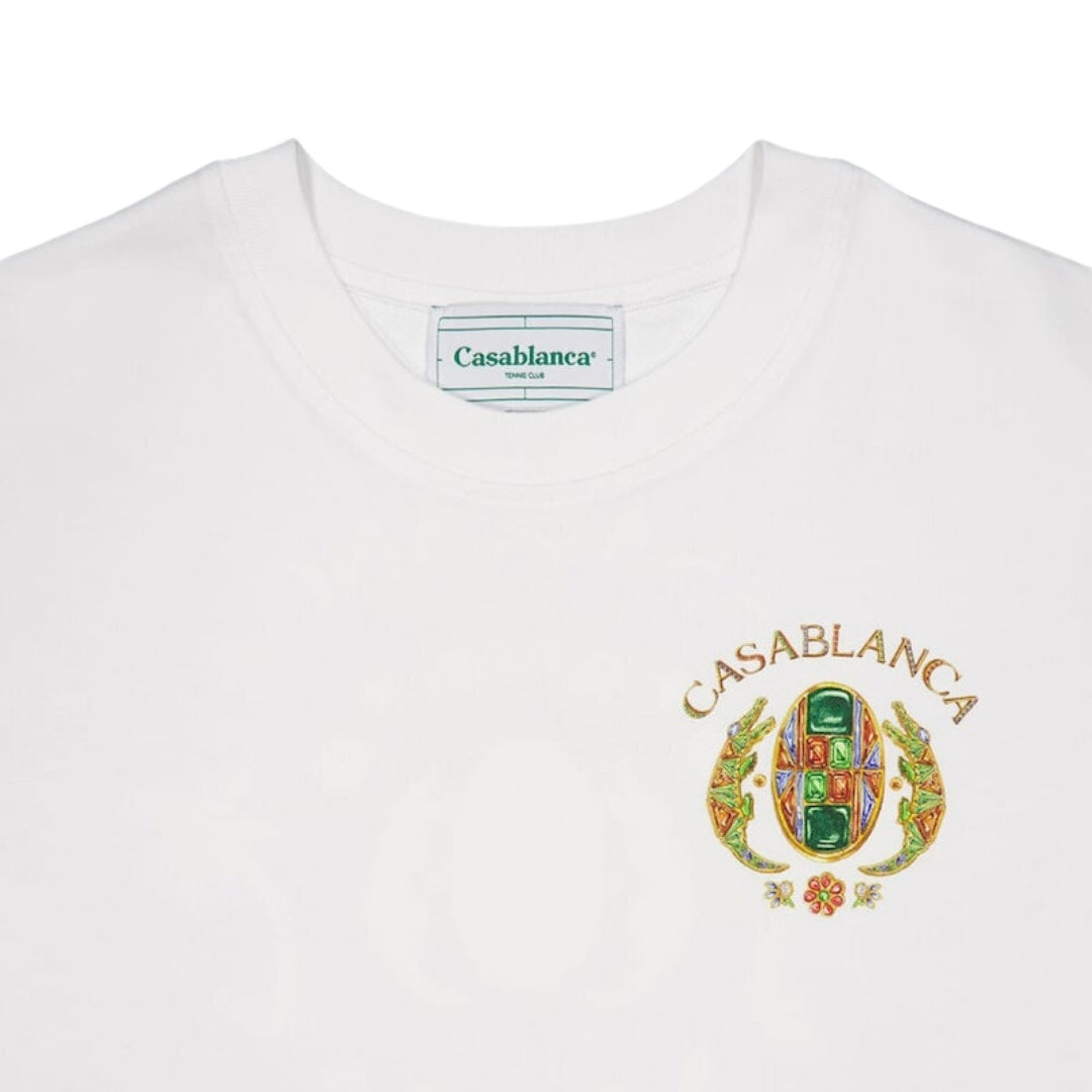 Casablanca Printed Joyaux Dafrique Tennis Club White  T-Shirts Mens