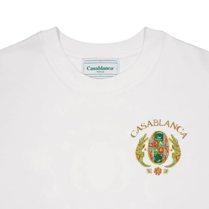 Casablanca Printed Joyaux Dafrique Tennis Club White  T-Shirts Mens